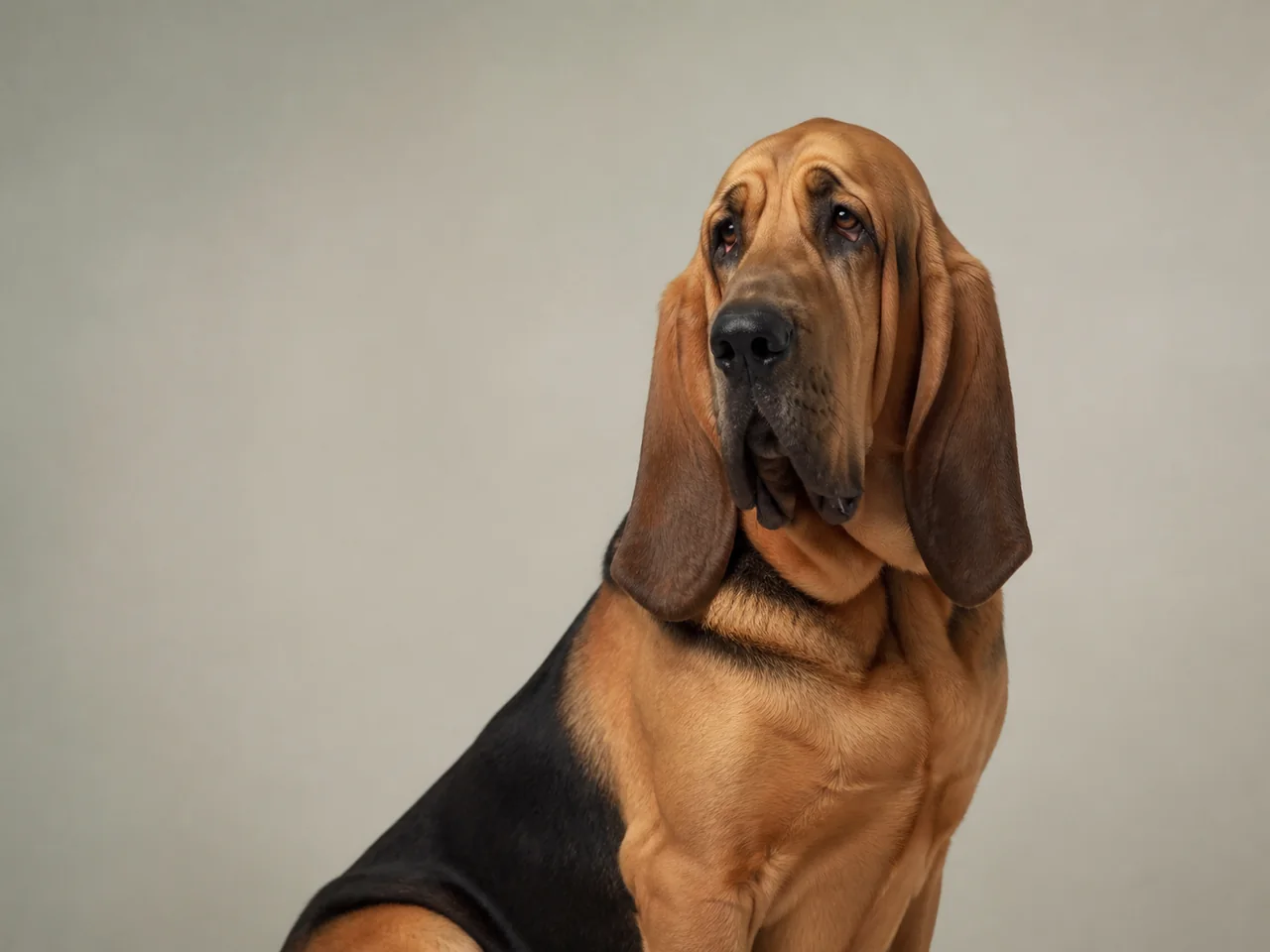 Healthy adult Bloodhound breed portrait