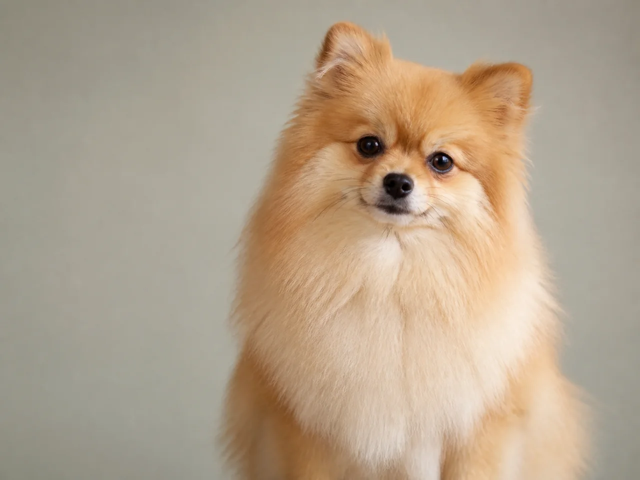 Healthy adult Pomeranian breed portrait