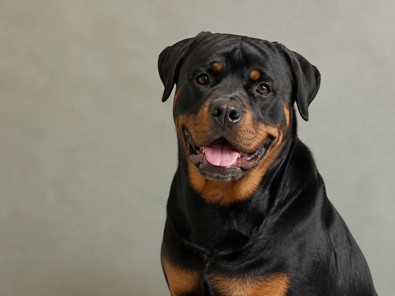 Healthy adult Rottweiler breed portrait