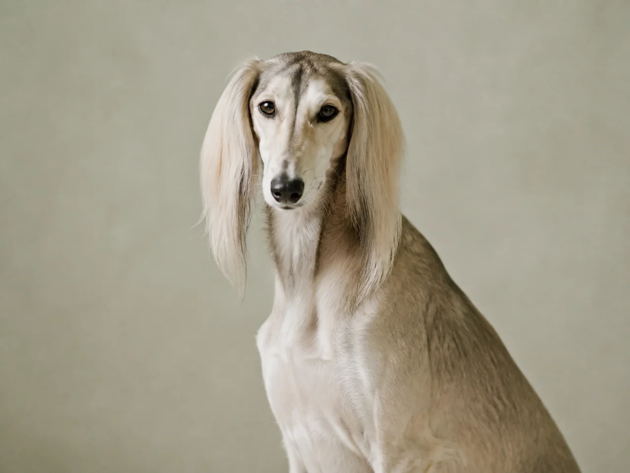 Healthy adult Saluki breed portrait